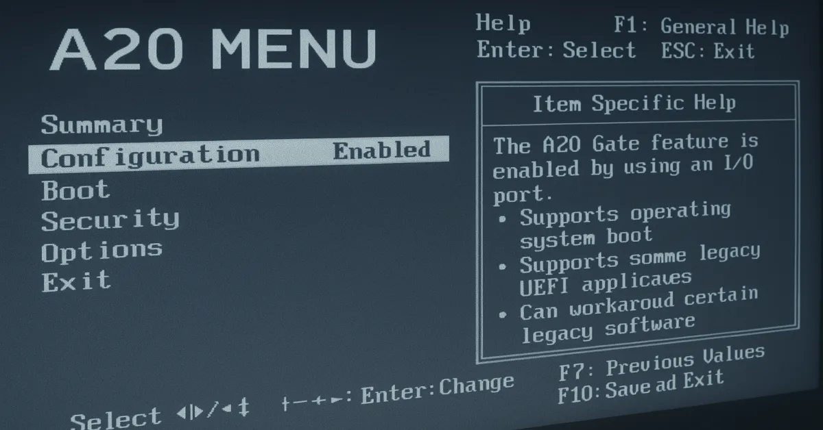 A20 Menu