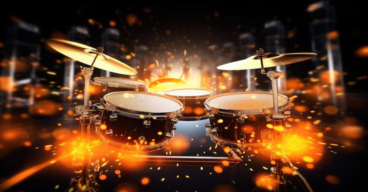 Pair of Cymbals on a Drum Set