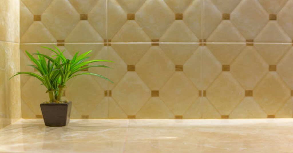 Modern bathroom with porcelain wall tiles and wall tiles