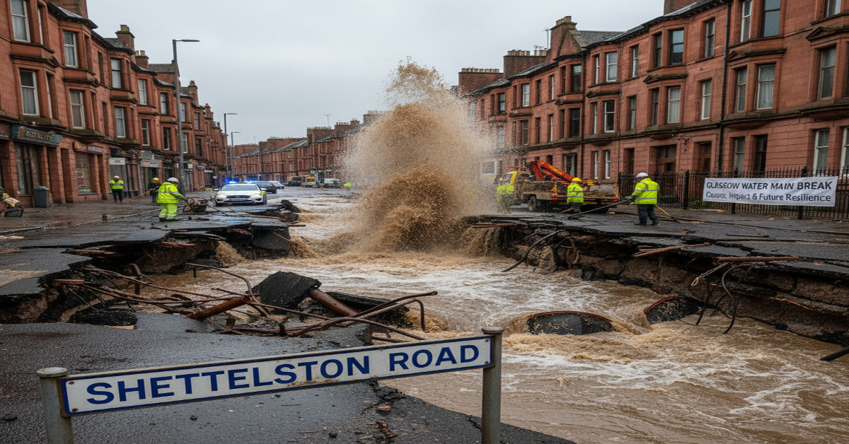 Glasgow Water Main Break Shettleston Road