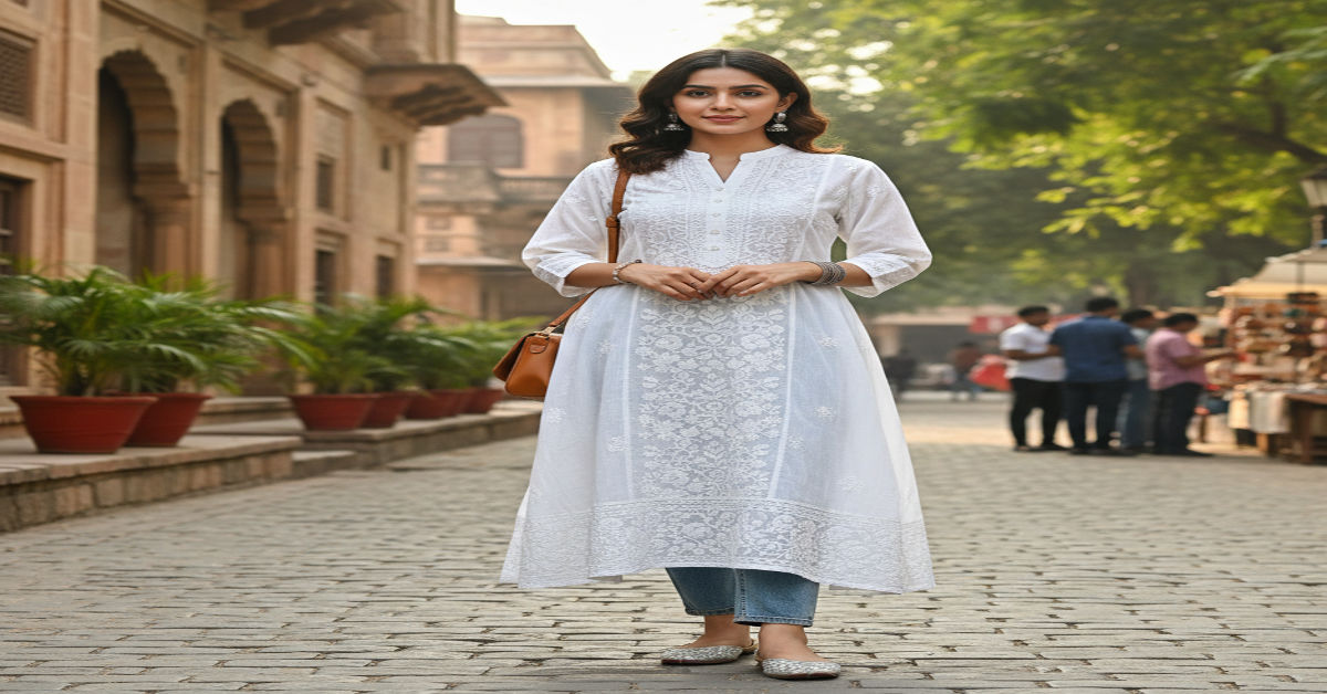 Chikan Kurti for Women