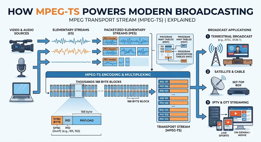 Transport Streams Explained: How MPEG-TS Powers Modern Broadcasting