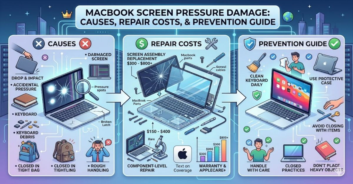 MacBook Screen Pressure Damage: Causes, Repair Costs, and Prevention Guide