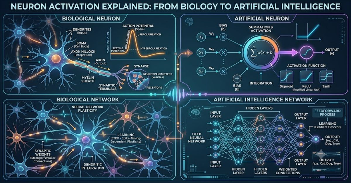 Neuron Activation Explained: From Biology to Artificial Intelligence