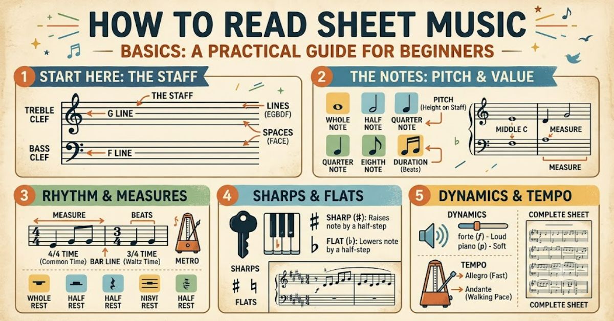 How to Read Sheet Music Basics: A Practical Guide for Beginners