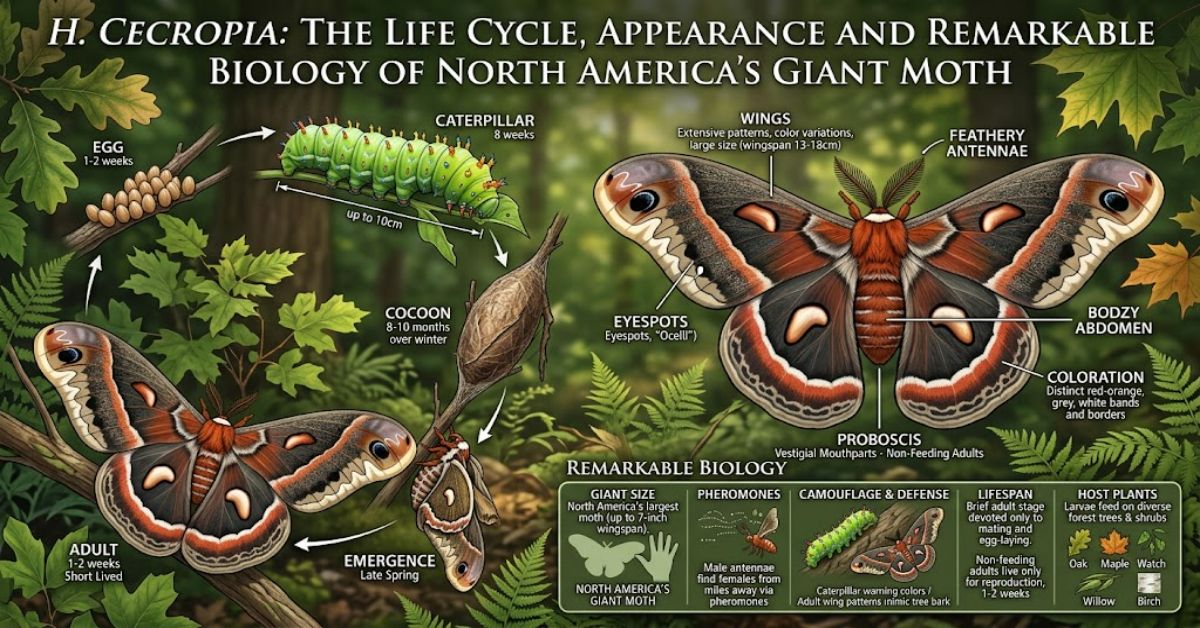 H. cecropia: The Life Cycle, Appearance and Remarkable Biology of North America’s Giant Moth