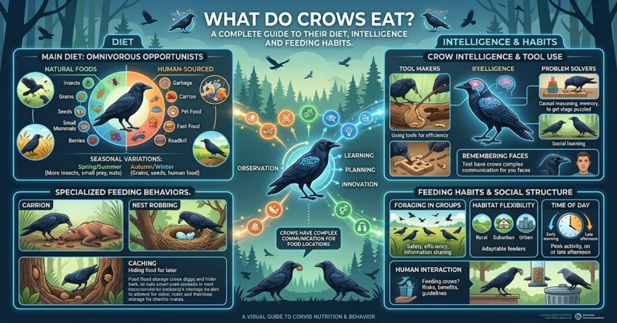 What Do Crows Eat? A Complete Guide to Their Diet, Intelligence and Feeding Habits