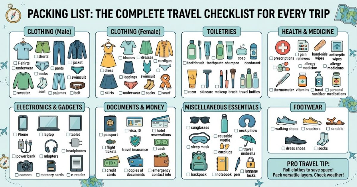 Packing List: The Complete Travel Checklist for Every Trip