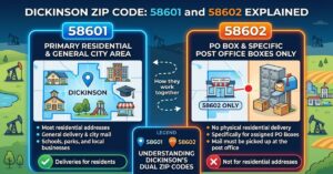 Dickinson Zip Code: 58601 and 58602 Explained