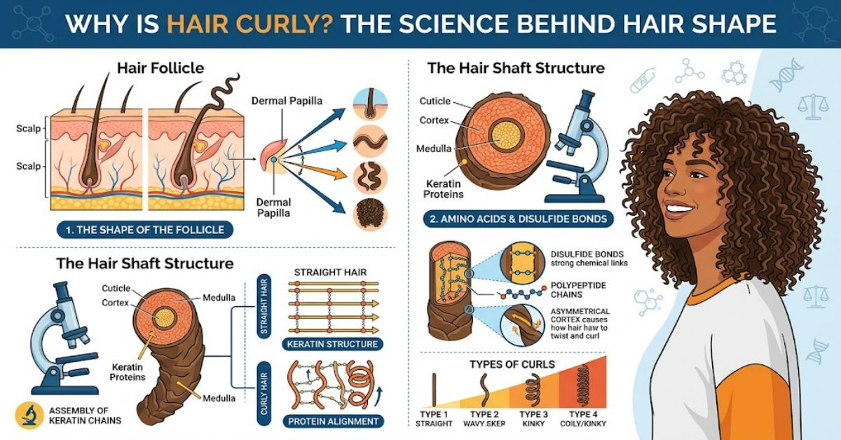 Why Is Hair Curly? The Science Behind Hair Shape