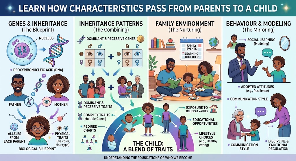 How Do the Characteristics of Mother and Father Pass to a Child?
