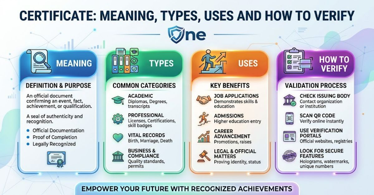 Certificate: Meaning, Types, Uses and How to Verify One